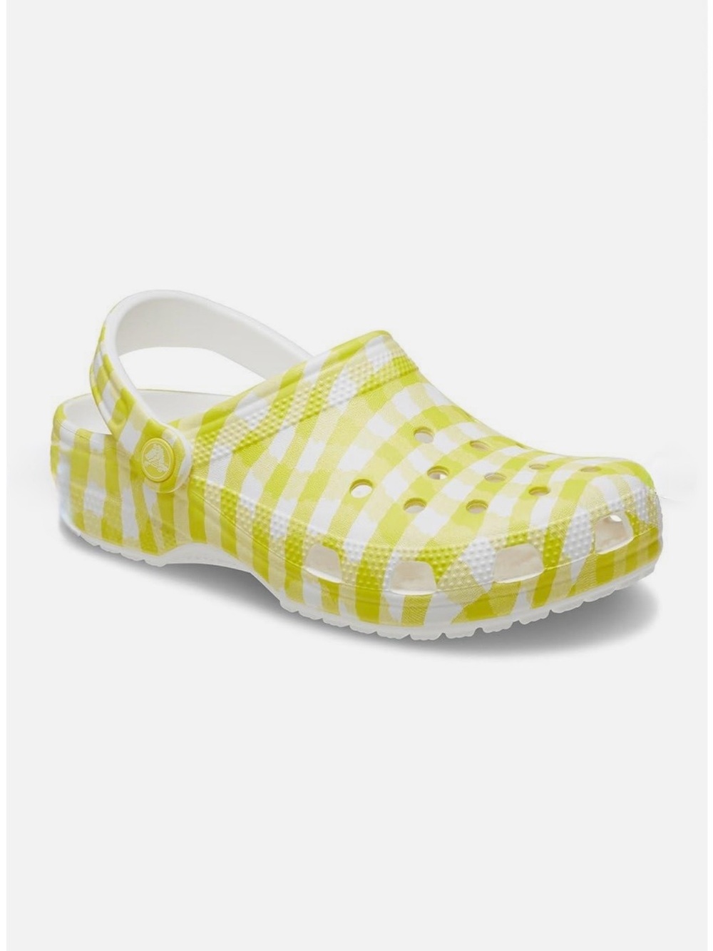 CROCS Gingham-Print Clog Sandals in Yellow and White, NWOB - Picture 3 of 5